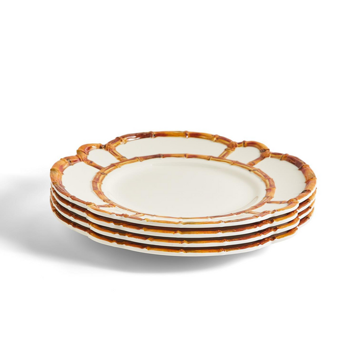 Set of Four Bamboo Touch Melamine Dinner Plates - Dinnerware - The Well Appointed House