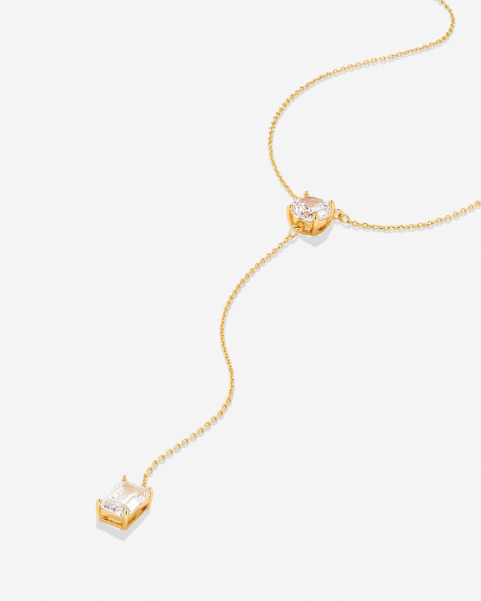 Bryan Anthonys Radiance Collection Emerald Cut Lariat Necklace Gold