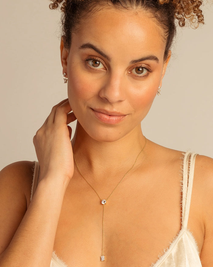 Bryan Anthonys Radiance Collection Emerald Cut Lariat Necklace On Model