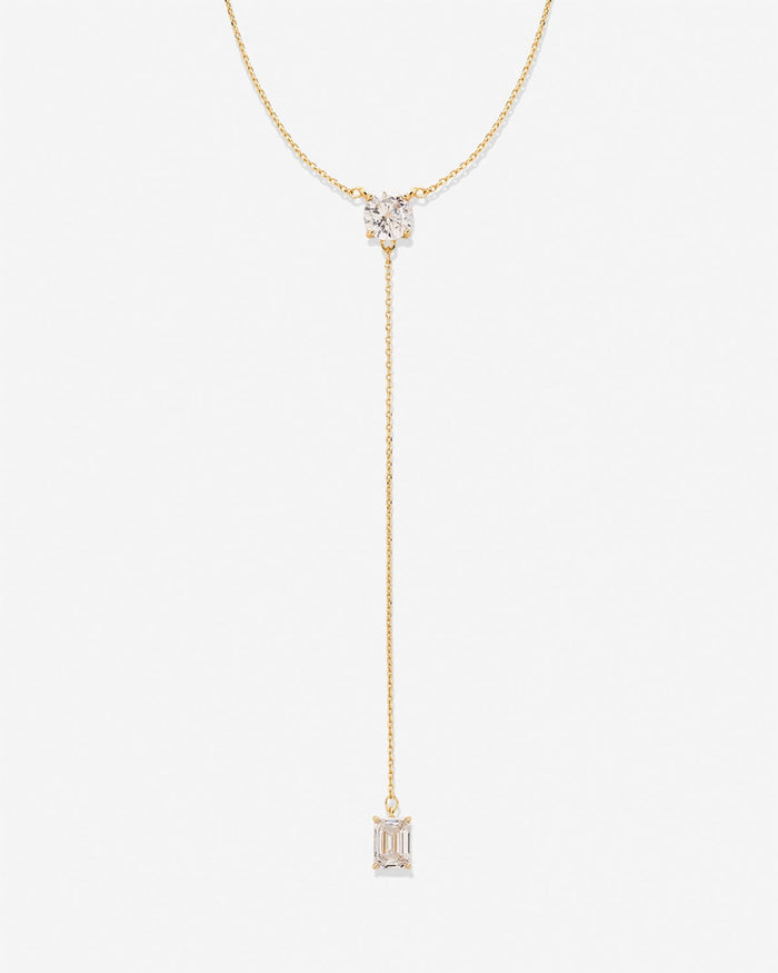 Bryan Anthonys Radiance Collection Emerald Cut Lariat Necklace Gold