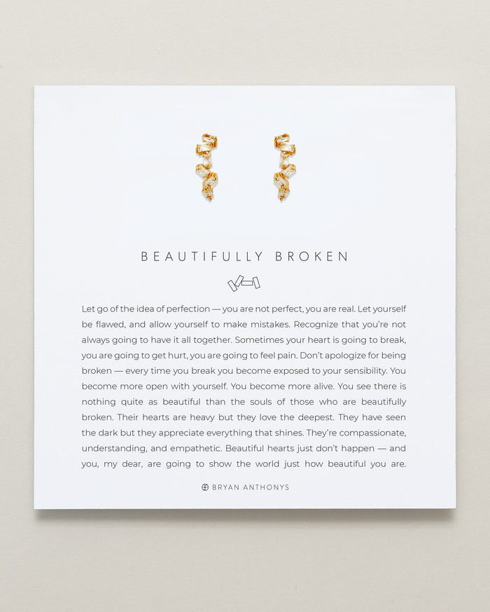 Bryan Anthonys Beautifully Broken Gold Hoop Earrings On Card