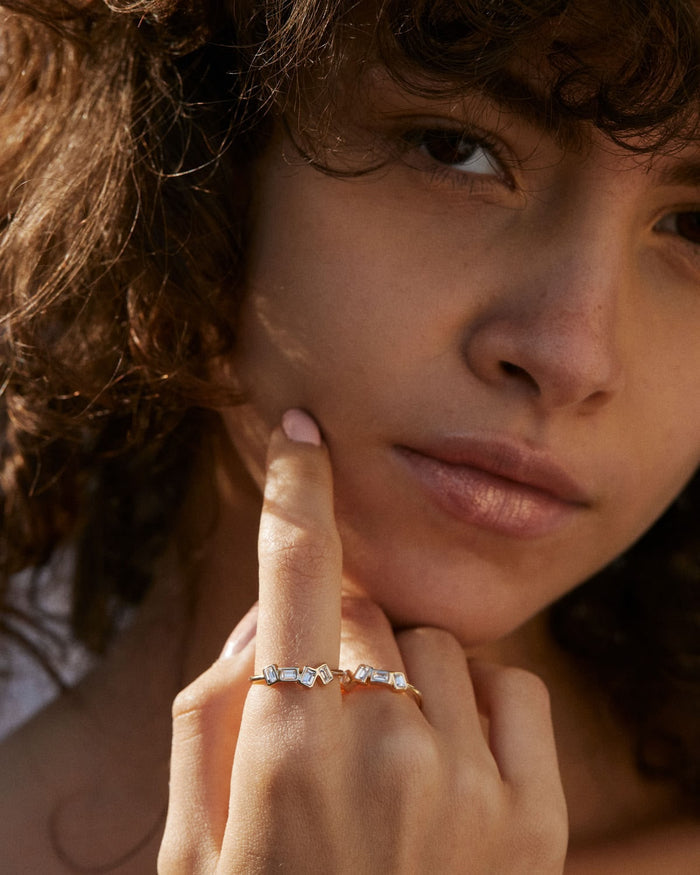 Bryan Anthonys Beautifully Broken Gold Ring With Crystals On Model