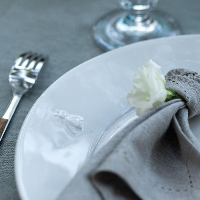 Bee Ceramic Dinner Plate Set- 4 Ecru - Dinnerware - The Well Appointed House
