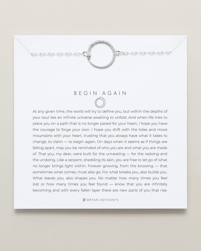 Bryan Anthonys Begin Again Bracelet On Card In Silver