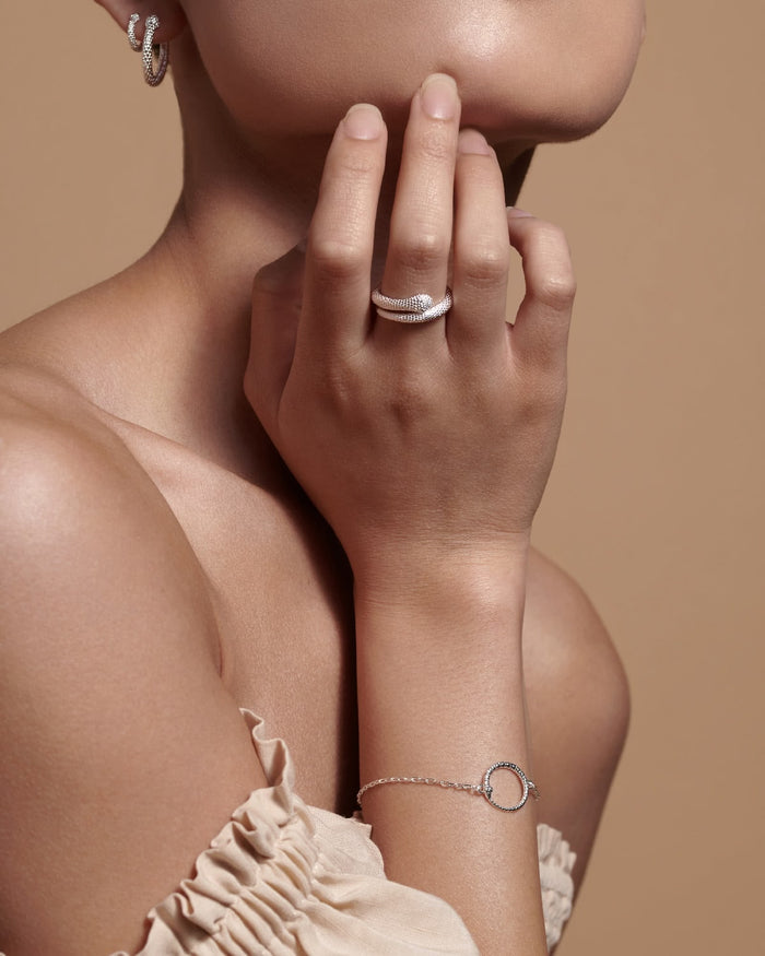 Bryan Anthonys  Begin Again Bracelet On Model in Silver