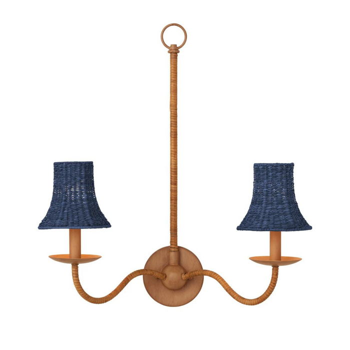 Bell Shape Chandelier Shade in Indigo Blue - The Well Appointed House