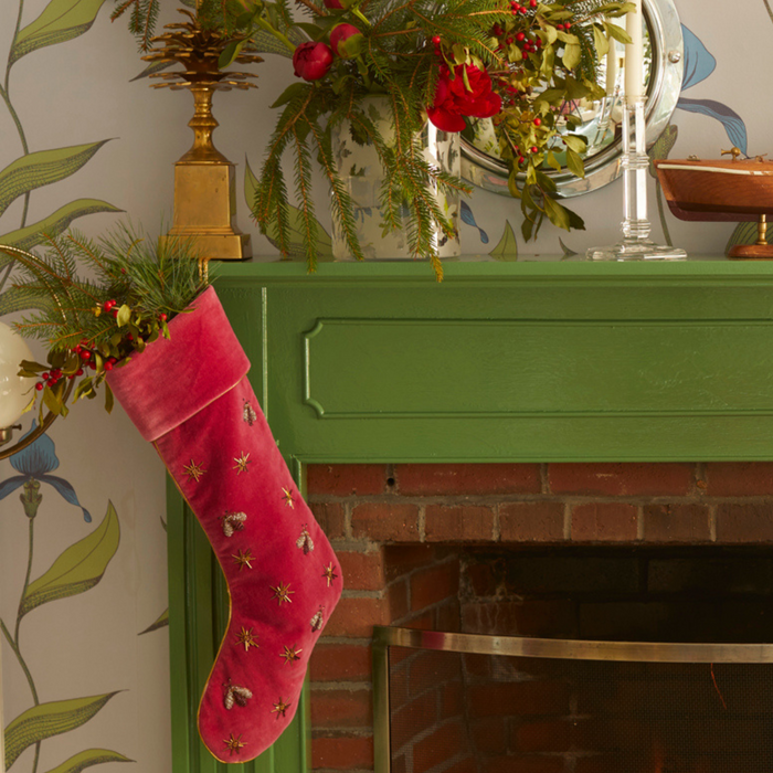 Sparkle Bee Stocking, Berry Pink - The Well Appointed House