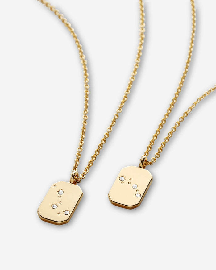 Bryan Anthonys Big Dipper Little Dipper gold necklace set macro shot