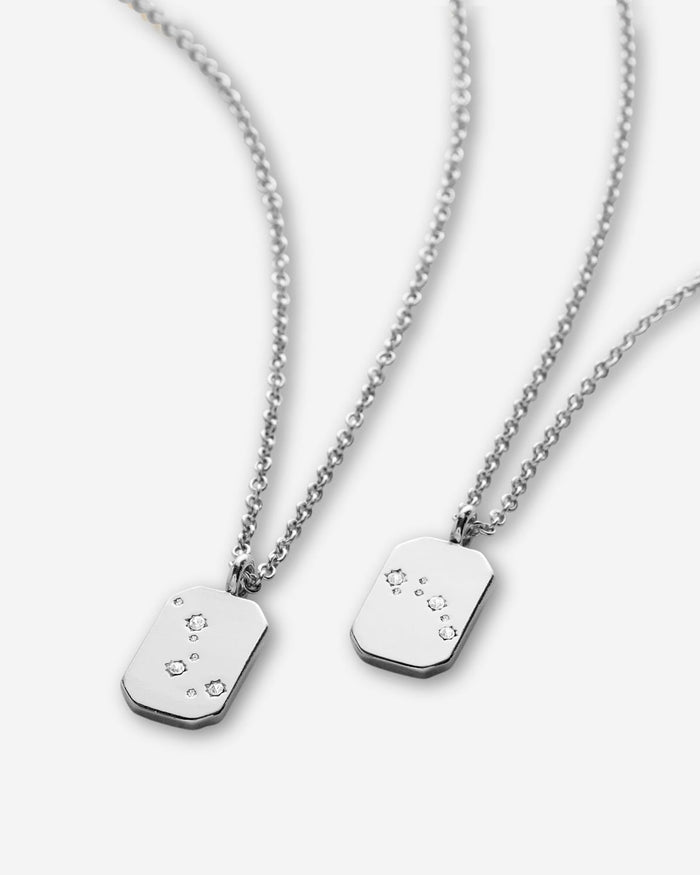 Bryan Anthonys Big Dipper Little Dipper Silver necklace set macro shot