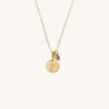 The Birth Flower necklace with hand drawn flower charms in gold
