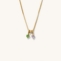 Detail of the gold Birthstone Bead necklace by Beads by Tara