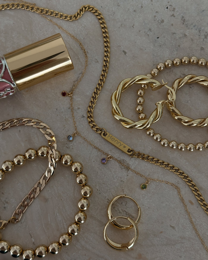 Gold Birthstone Drop necklace, part of the Beads by Tara collection