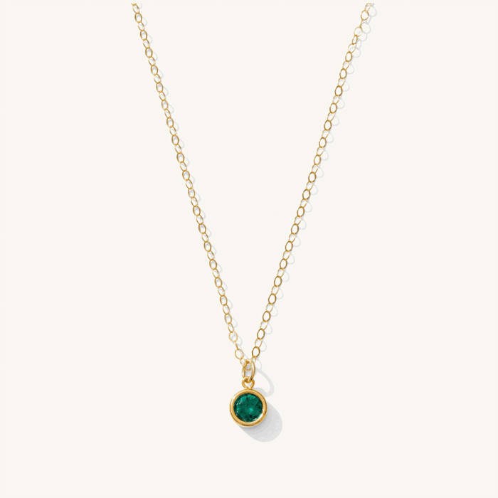 Birthstone necklace in 14k gold fill, available in twelve colored stones