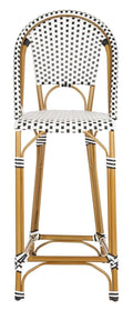 Black and White Riviera Outdoor Patio Bistro Bar Stool - Outdoor Bar & Counter Stools - The Well Appointed House