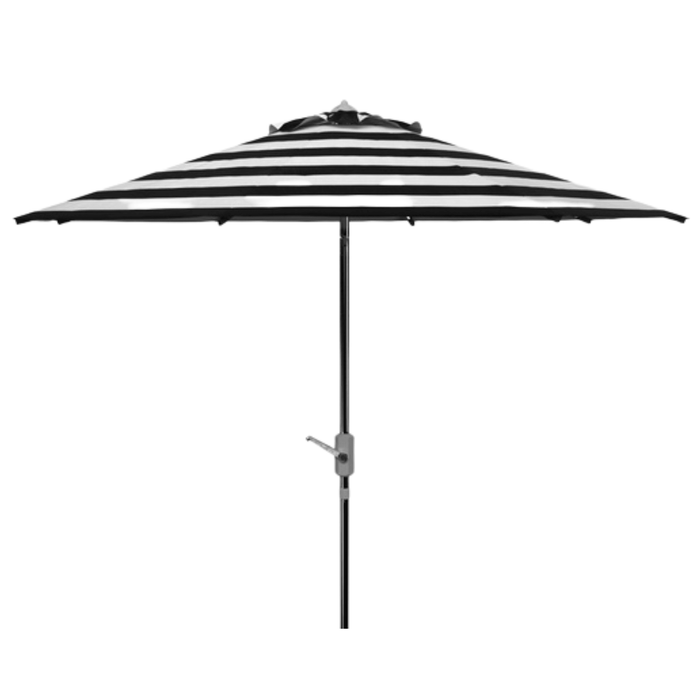 Black and White Striped Classic Outdoor Patio Umbrella - Outdoor Umbrellas - The Well Appointed House