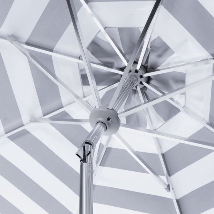 Black and White Striped Classic Outdoor Patio Umbrella - Outdoor Umbrellas - The Well Appointed House
