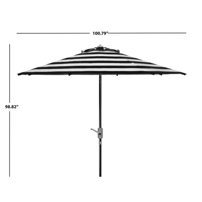 Black and White Striped Classic Outdoor Patio Umbrella - Outdoor Umbrellas - The Well Appointed House