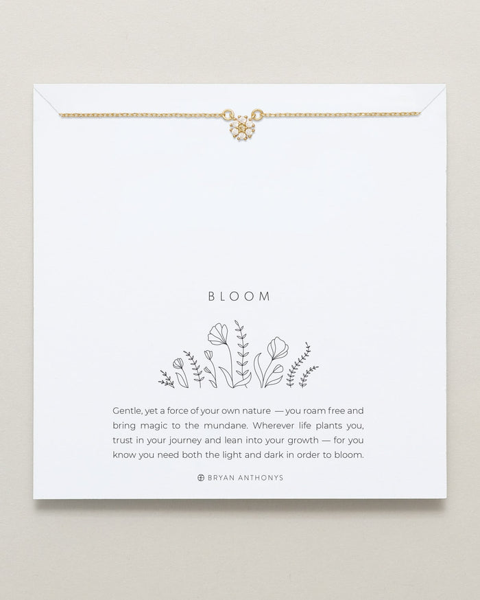 Bryan Anthonys Bloom Gold Clear Dainty Bracelet On Card