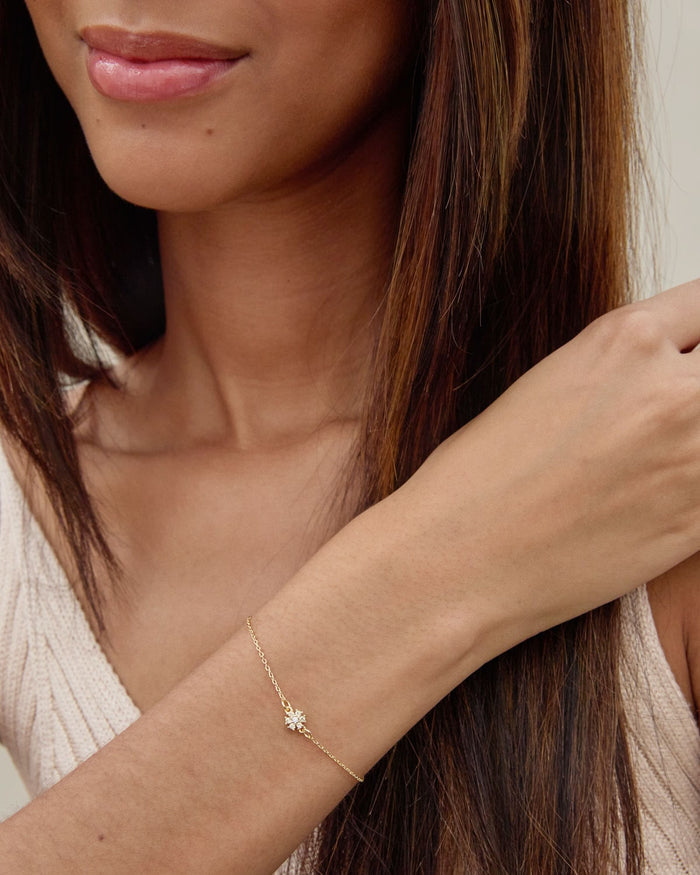 Bryan Anthonys Bloom Gold Clear Dainty Bracelet On Model