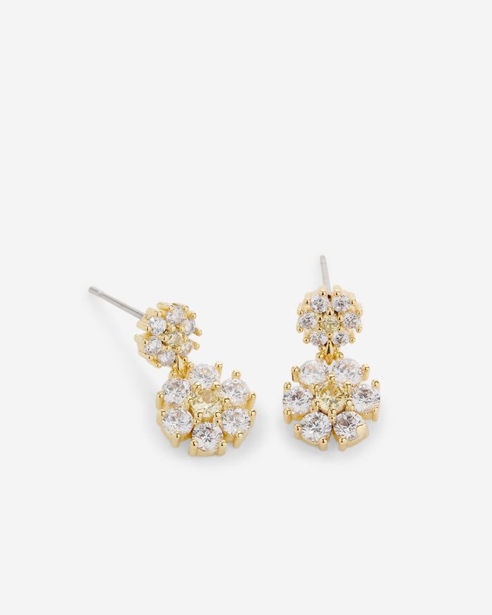 Bryan Anthonys Bloom Gold Crystal Daisy Drop Earrings Macro