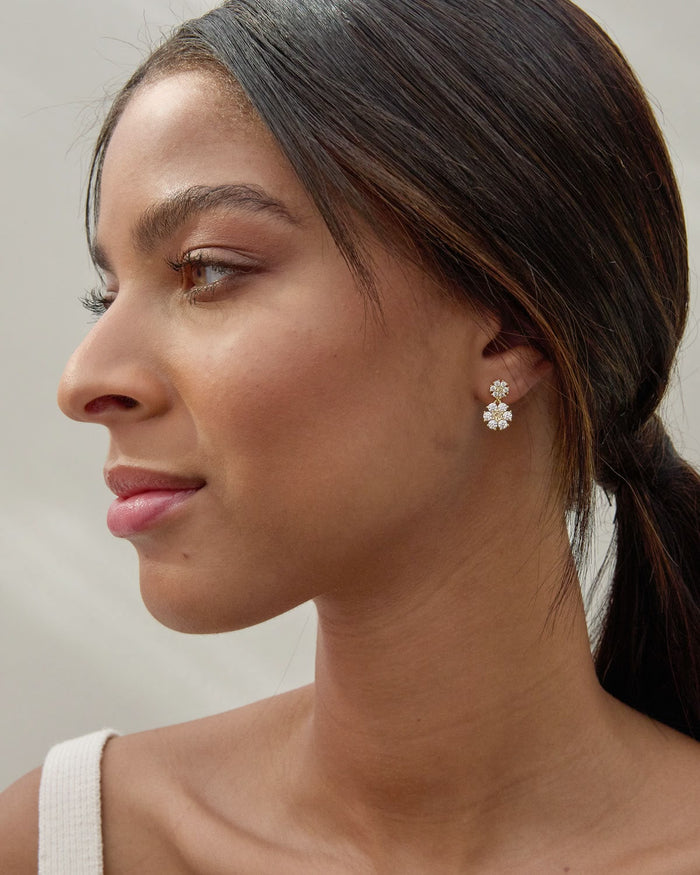 Bryan Anthonys Bloom Gold Drop Earrings On Model