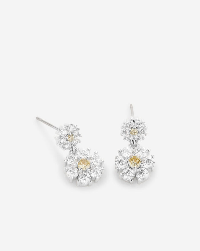 Bryan Anthonys Bloom Silver Crystal Daisy Drop Earrings Macro