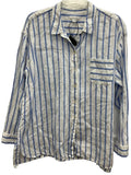 Blouse Long Sleeve By J. Jill In Blue & White, Size: L