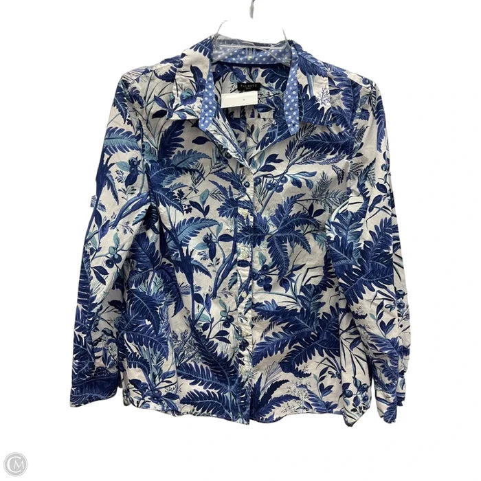 Blouse Long Sleeve By Talbots In Blue, Size: Lp