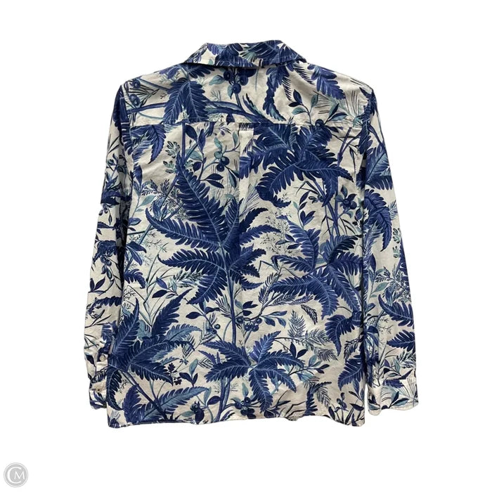 Blouse Long Sleeve By Talbots In Blue, Size: Lp