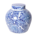 Blue And White Blooming Flowers Porcelain Ancestor Jar - Vases & Jars - The Well Appointed House