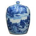 Blue and White Porcelain Canton Rivers Ginger Jar - Vases & Jars - The Well Appointed House