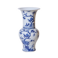 Blue and White Porcelain Pomegranates Baluster Vase - The Well Appointed House