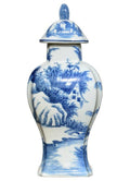 Blue and White Porcelain Rectangle Jar with Lid - Vases & Jars - The Well Appointed House
