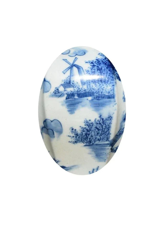 Blue and White Porcelain Rectangle Jar with Lid - Vases & Jars - The Well Appointed House
