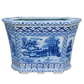 Blue and White Porcelain Six Sided Cachepot - Indoor Cachepots - The Well Appointed House