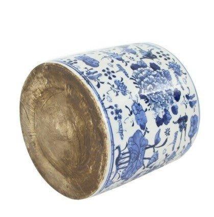 Blue And White Porcelain Swallow Flower Motif Orchid Pot - Indoor Planters - The Well Appointed House