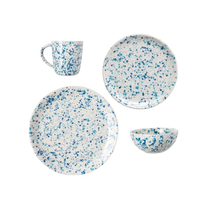 Blue and White Splatter Design Dinnerware Set - Dinnerware - The Well Appointed House
