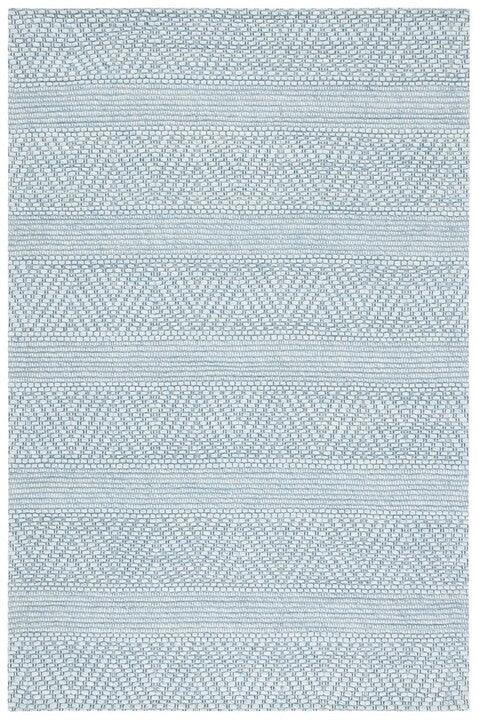 Blue Chevron & Stripe Patterned Area Rug - Rugs - The Well Appointed House