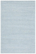 Blue Chevron & Stripe Patterned Area Rug - Rugs - The Well Appointed House