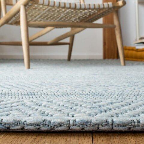 Blue Chevron & Stripe Patterned Area Rug - Rugs - The Well Appointed House