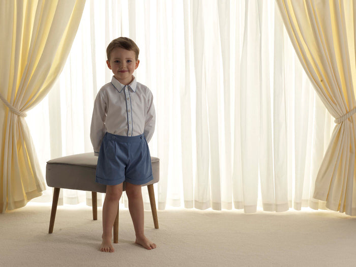 Blue Cord Short & Shirt Set - The Well Appointed House