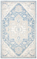 Blue & Ivory Traditional Hand Woven Wool Area Rug - Rugs - The Well Appointed House