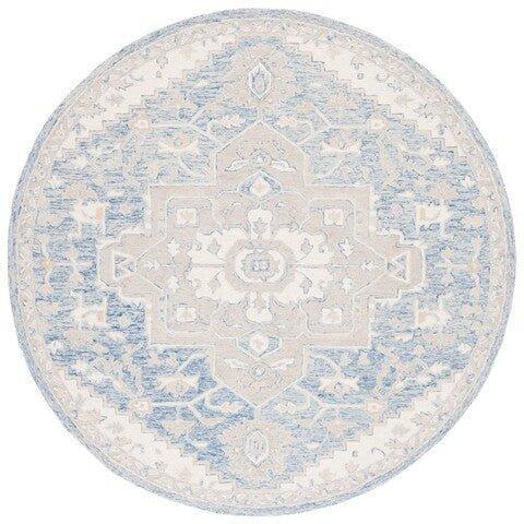 Blue & Ivory Traditional Hand Woven Wool Area Rug - Rugs - The Well Appointed House