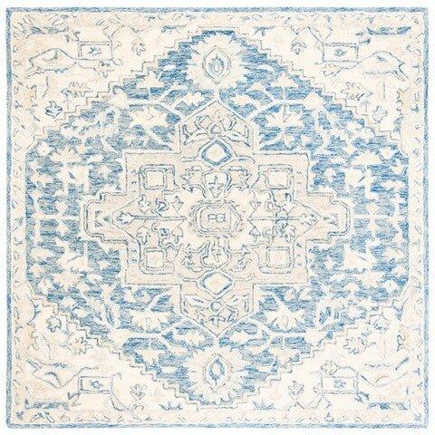 Blue & Ivory Traditional Hand Woven Wool Area Rug - Rugs - The Well Appointed House