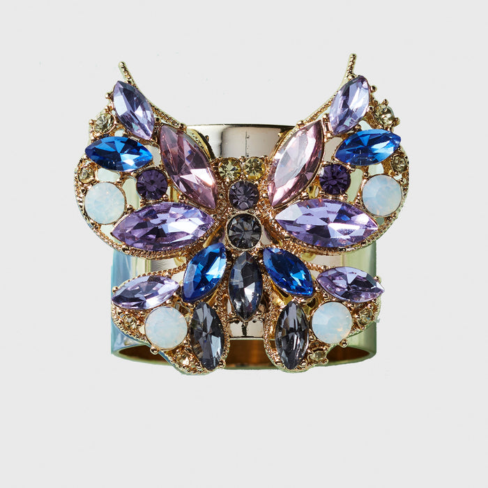 Blue Jeweled Butterfly Napkin Rings - Set of 2
