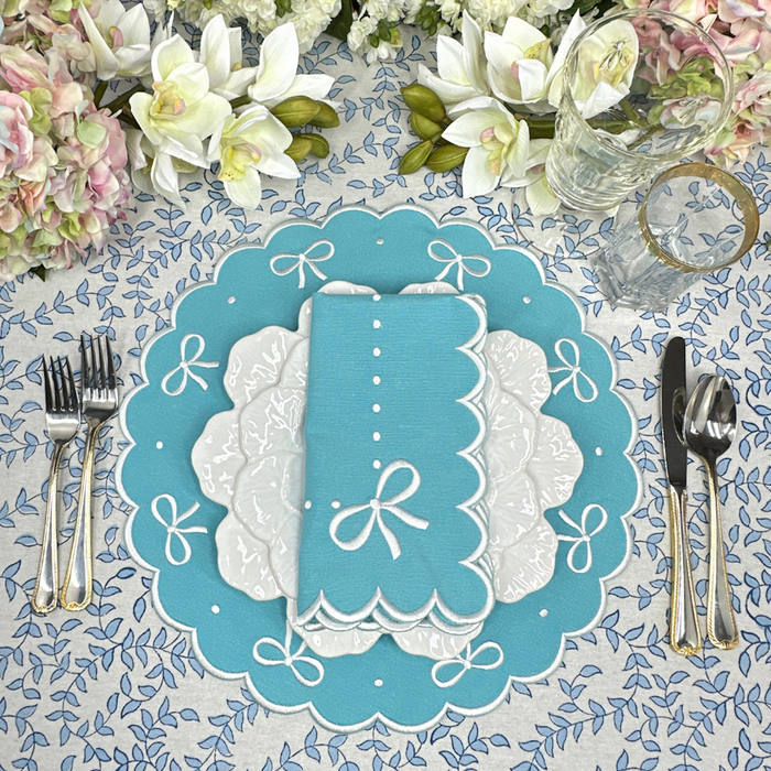 Blue Leaves Tablecloth - The Well Appointed House