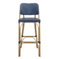 Blue PE Wicker & Aluminum Indoor-Outdoor Bar Stool - Bar & Counter Stools - The Well Appointed House