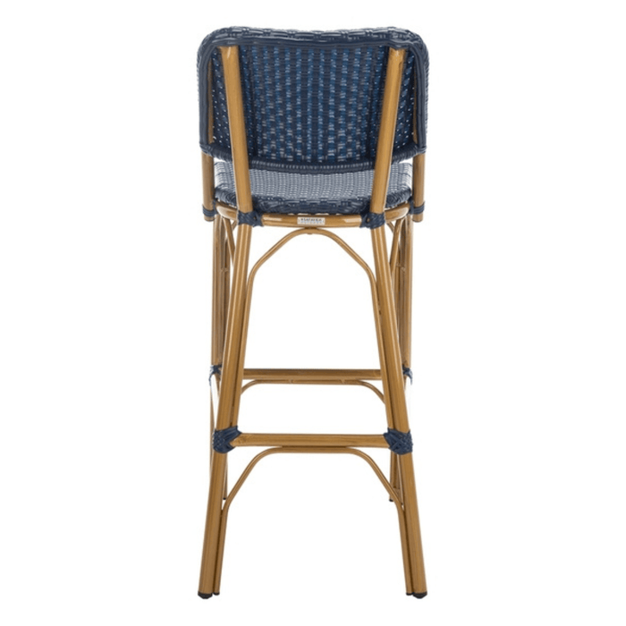Blue PE Wicker & Aluminum Indoor-Outdoor Bar Stool - Bar & Counter Stools - The Well Appointed House