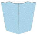 Blue Tiny Polka Dot Decoupage Wastebasket and Optional Tissue Box Cover - Wastebasket Sets - The Well Appointed House