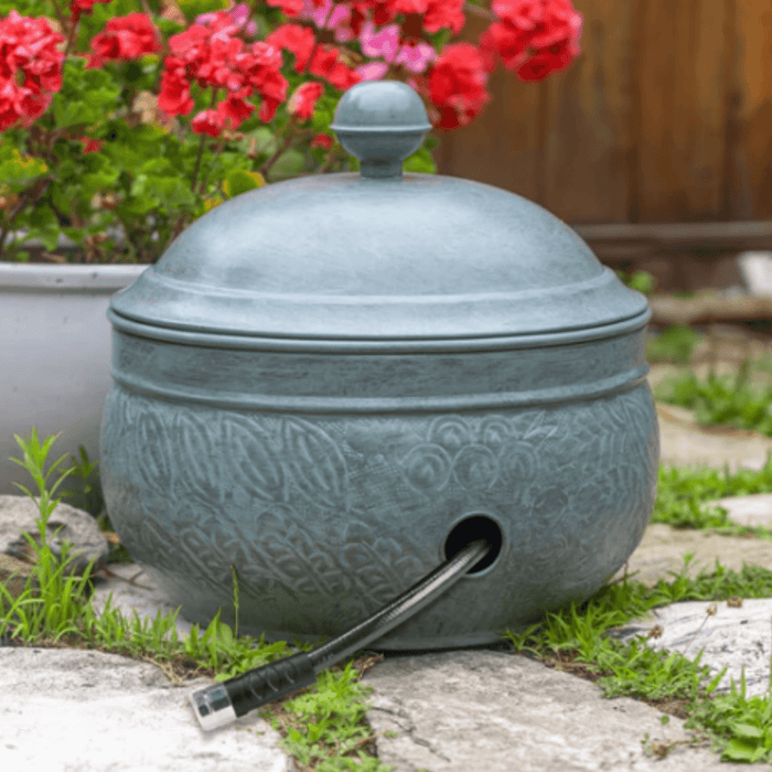 Blue Verde Hose Pot with Lid - Garden Tools & Accessories - The Well Appointed House